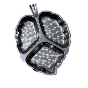 Vintage Justen Chrome Plated Three Section Leaf Tray 13" x 10"